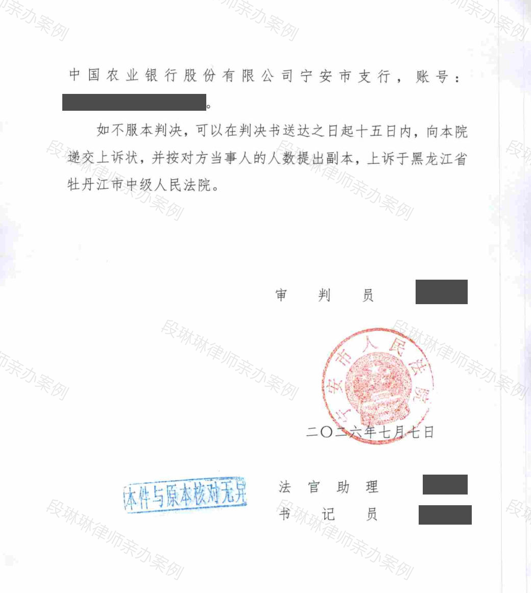段琳琳律师亲办案例脱敏文书第3页