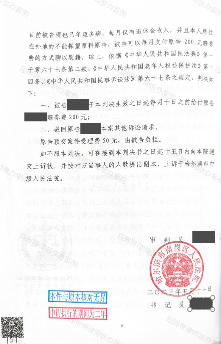 段琳琳律师亲办案例脱敏文书第2页