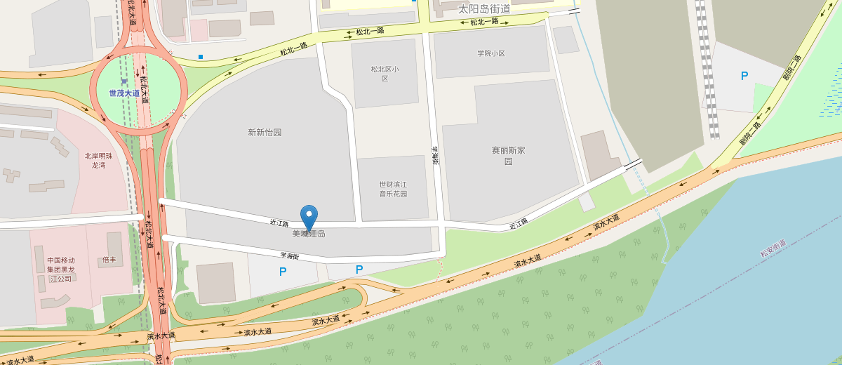 黑龙江怀瑜律师事务所位于哈尔滨市松北区松北大道9号美域江岛1号楼的地图定位