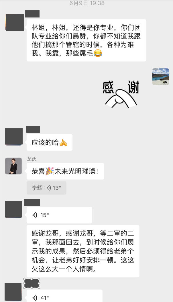 李辉离婚诉讼案件脱敏客户评价截图一