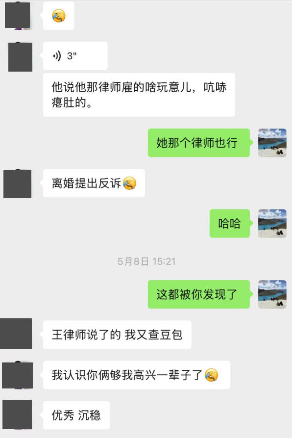 美莹离婚诉讼应诉脱敏客户评价截图二